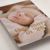 "There is one more" - Holiday Birth Announcement Cards in Butterscotch by Jackie Crawford - Detail