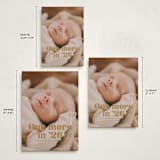 "There is one more" - Holiday Birth Announcement Cards in Butterscotch by Jackie Crawford - Formats Available