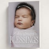 "blessed welcome" - Holiday Birth Announcement Cards in Snow by Susan Asbill - Folded Card