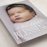 "blessed welcome" - Holiday Birth Announcement Cards in Snow by Susan Asbill - Detail