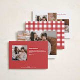 "lovely holiday" - Holiday Birth Announcement Cards in Crimson by Grae - Back of Card Options