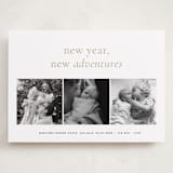 "Awaits" - Holiday Birth Announcement Cards in Ink by Blustery August - Front