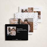 "Awaits" - Holiday Birth Announcement Cards in Ink by Blustery August - Back of Card Options