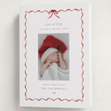 "lovely holiday" - Holiday Birth Announcement Cards in Crimson by Grae - Folded Card