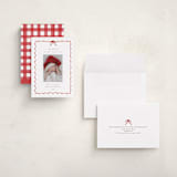 "lovely holiday" - Holiday Birth Announcement Cards in Crimson by Grae - Assembled