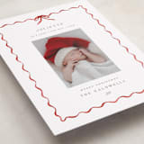 "lovely holiday" - Holiday Birth Announcement Cards in Crimson by Grae - Detail