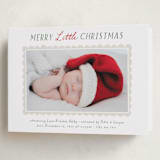 "Merry Scallop" - Holiday Birth Announcement Cards in Holly by Hooray Creative - Folded Card