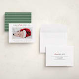 "Merry Scallop" - Holiday Birth Announcement Cards in Holly by Hooray Creative - Assembled