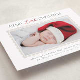 "Merry Scallop" - Holiday Birth Announcement Cards in Holly by Hooray Creative - Detail