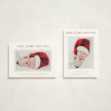 "Merry Scallop" - Holiday Birth Announcement Cards in Holly by Hooray Creative - Photo Orientation Options
