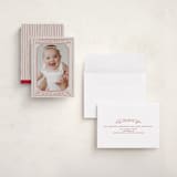 "Scroll" - Holiday Birth Announcement Cards in Berry by Inkblot Design - Assembled