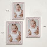 "Scroll" - Holiday Birth Announcement Cards in Berry by Inkblot Design - Formats Available