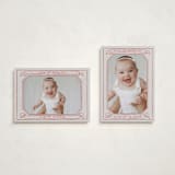 "Scroll" - Holiday Birth Announcement Cards in Berry by Inkblot Design - Photo Orientation Options