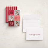 "Oh What Fun" - Holiday Birth Announcement Cards in Mulled Wine by Stacy Maalouf - Assembled