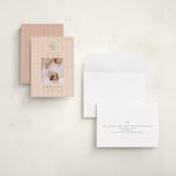 "first christmas monogram" - Holiday Birth Announcement Cards in Blush by Ellen Schlegelmilch - Assembled
