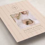 "first christmas monogram" - Holiday Birth Announcement Cards in Blush by Ellen Schlegelmilch - Detail