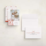 "Best Gift Ever bow" - Holiday Birth Announcement Cards in Citrus by Alethea and Ruth - Assembled