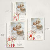 "Best Gift Ever bow" - Holiday Birth Announcement Cards in Citrus by Alethea and Ruth - Formats Available