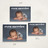 "even merrier." - Holiday Birth Announcement Cards in Snow by Lori Wemple - Formats Available