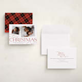 "Little Addition" - Holiday Birth Announcement Cards in Cherry by Sarah Brown - Assembled