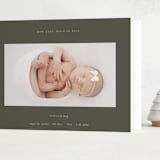 "More to Love" - Holiday Birth Announcement Cards in Serenity by Blustery August - Folded Card