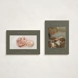 "More to Love" - Holiday Birth Announcement Cards in Serenity by Blustery August - Photo Orientation Options