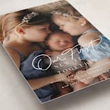 "together" - Holiday Birth Announcement Cards in Snowflake by Everett Paper Goods - Detail