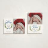 "First Christmas Wreath" - Holiday Birth Announcement Cards in Winter Sky by Alethea and Ruth - Photo Orientation Options