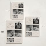 "Merrier This Year" - Holiday Birth Announcement Cards in Toffee by Everett Paper Goods - Formats Available