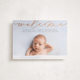 "Welcome Ribbon" - Birth Announcements in Charcoal by Erica Krystek - Front