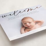 "Welcome Ribbon" - Birth Announcements in Charcoal by Erica Krystek - Detail