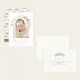 "Floral Arch" - Birth Announcements in Fawn by Susan Zinader - Assembled