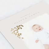 "Tiny Sprigs" - Birth Announcements in Latte by Kristie Kern - Detail