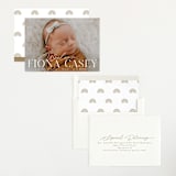 "Welcoming" - Birth Announcements in Cotton by Everett Paper Goods - Assembled
