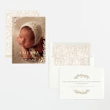 "Botanica Frame" - Birth Announcements in Vanilla by Laura Hankins - Assembled