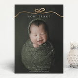"Bow Tied" - Birth Announcements in Cotton by Kaydi Bishop - Front