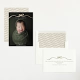 "Bow Tied" - Birth Announcements in Cotton by Kaydi Bishop - Assembled