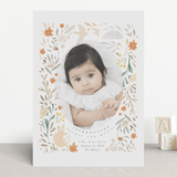 "Garden Fox" - Birth Announcements in Peach by Hannah Williams - Front
