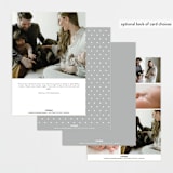 "Angled Hello" - Birth Announcements in Warm Grey by Shirley Lin Schneider - Back of Card Options