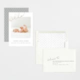 "Angled Hello" - Birth Announcements in Warm Grey by Shirley Lin Schneider - Assembled