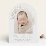 "Floral Arch" - Birth Announcements in Fawn by Susan Zinader - Front