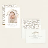 "Floral Arch" - Birth Announcements in Fawn by Susan Zinader - Assembled