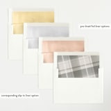 "Scripted Welcome" - Birth Announcements in Cloud by Jackie Crawford - Envelope Liner Options