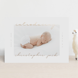 "Border script" - Birth Announcements in Powder by Creo Study - Front