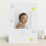 "Smiley Face" - Birth Announcements in Dandelion by Baumbirdy - Front