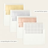 "Tied with a bow" - Birth Announcements in Cashmere by Erin German - Envelope Liner Options