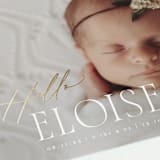 "Cara" - Birth Announcements in Marshmallow by Everett Paper Goods - Detail