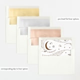 "Galaxy" - Birth Announcements in Mocha by Alethea and Ruth - Envelope Liner Options