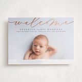 "Welcome Ribbon" - Birth Announcements in Charcoal by Erica Krystek - Front