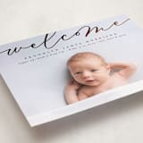 "Welcome Ribbon" - Birth Announcements in Charcoal by Erica Krystek - Detail